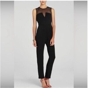 Express Black Sheer Yoke Jumpsuit